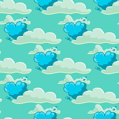 Seamles pattern with cloud and balloon