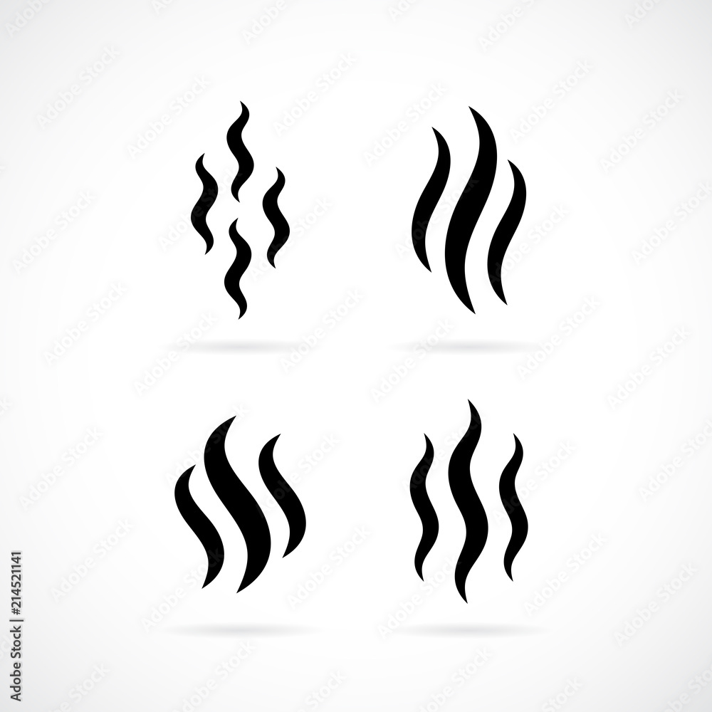 Wall mural hot smoke vector icon