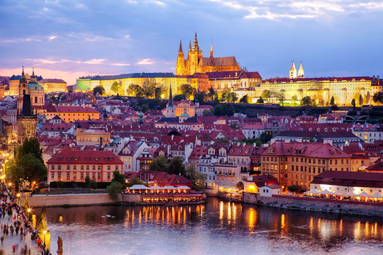 View of Prague castle and old town