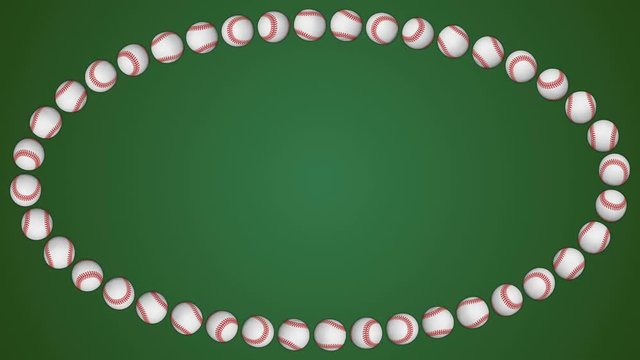 Baseball ball american sport green border frame background