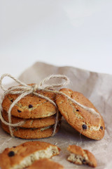 oat cookies with chocolate