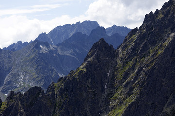 Naklejka premium View on the mountain Peaks of the High Tatras, Slovakia