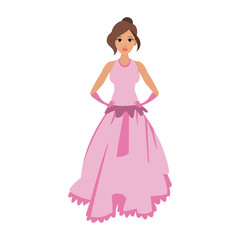 Fototapeta premium Princess costume cartoon vector illustration graphic design