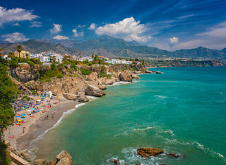 Nice beach in Nerja, Spain