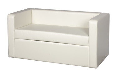 White leather sofa