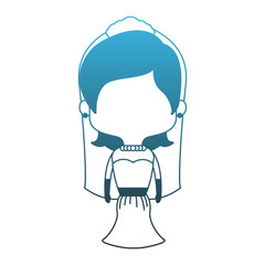 Beautiful midget bride cartoon vector illustration graphic design