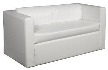 White leather sofa