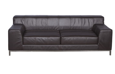 Brown leather sofa