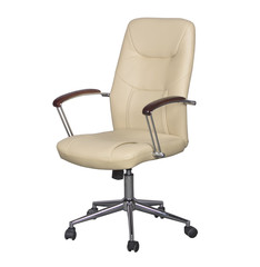 White leather office chair