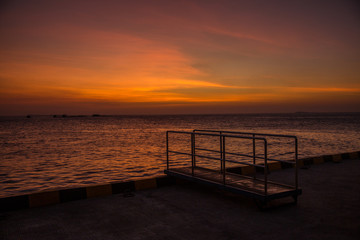 Fototapeta na wymiar Karimun Java Harbour Sunset