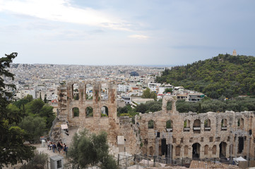 Fototapeta na wymiar Ruins in Acropolis, Greece