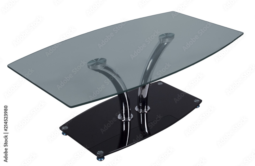 Wall mural table with a glass table-top