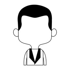 Cute midget man profile vector illustration graphic design