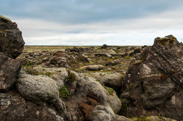 Texturas e padrões na bonita paisagem da Islândia