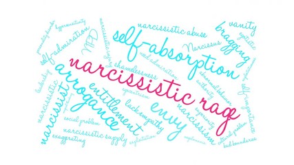 Narcissistic Rage animated word cloud on a white background. 
