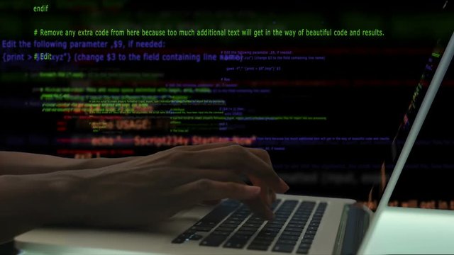 Hands Coding on Laptop