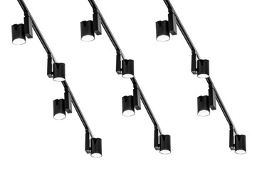 Black ceiling lights. Isolate.