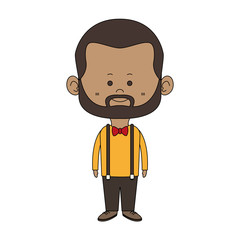Afro midget hipster cartoon vector illustration graphic design