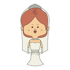 Beautiful midget bride cartoon vector illustration graphic design