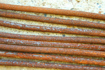 Metal rusty thick wire. Close-up. Background. Texture.