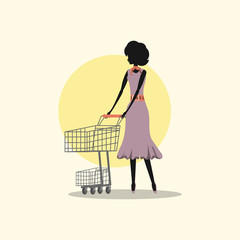 woman shopping retro