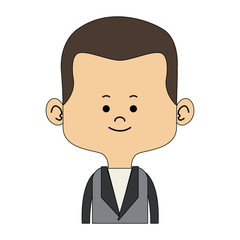 Cute midget man profile vector illustration graphic design