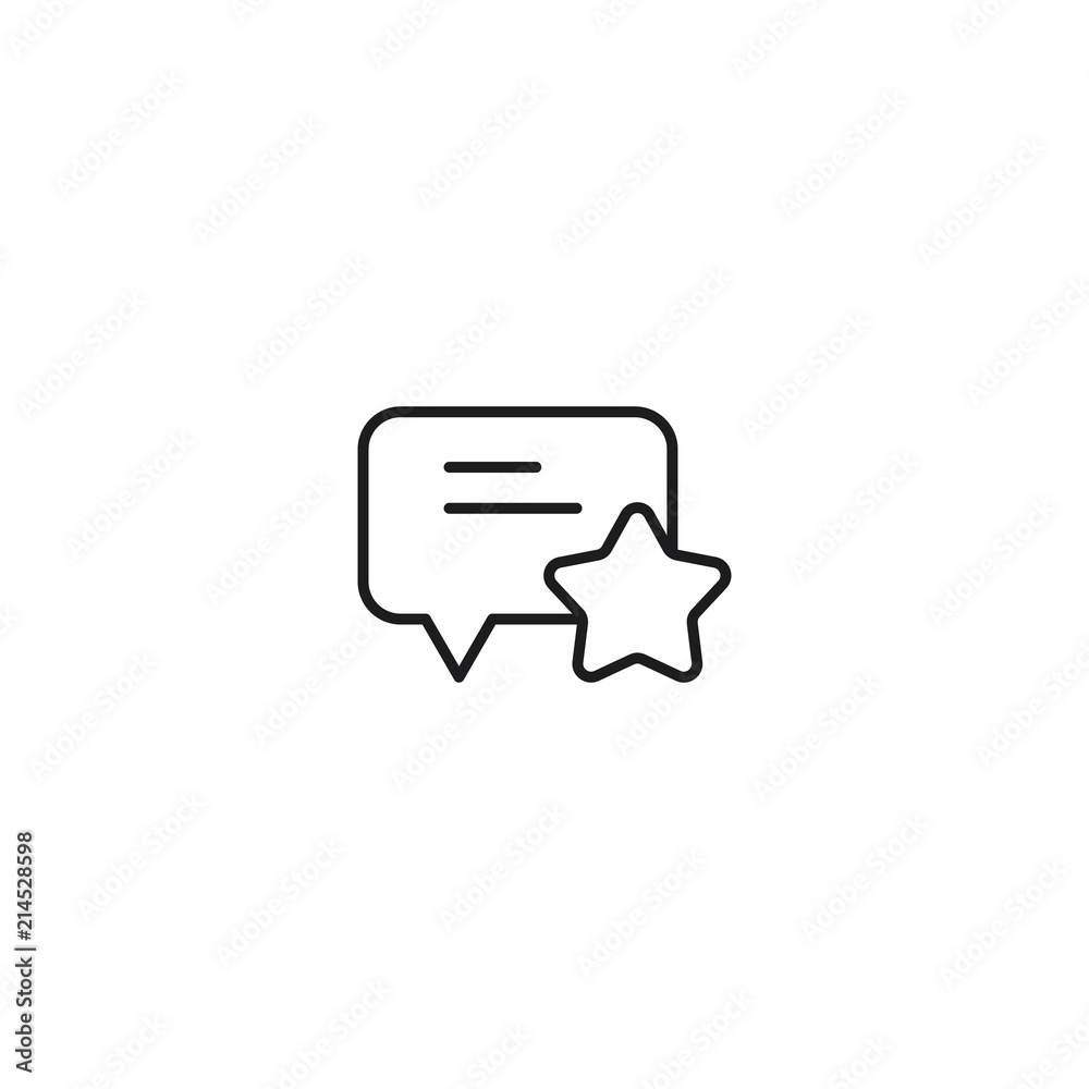 Wall mural line comment rating icon on white background