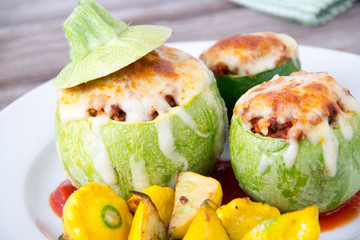 round stuffed zucchini ball with quinoa