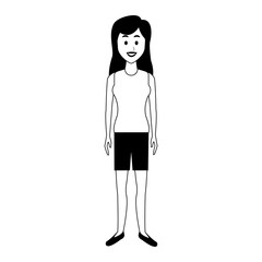 Young woman with casual clothes cartoon vector illustration graphic design
