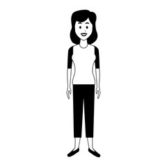 Young woman with casual clothes cartoon vector illustration graphic design