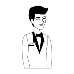 Groom cartoon profile vector illustration graphic design