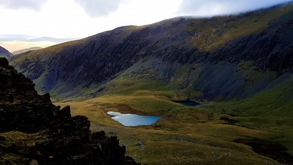 Lakes in a deep welsh valley