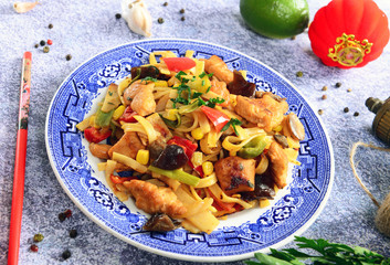 Asian food - bami goreng noodles