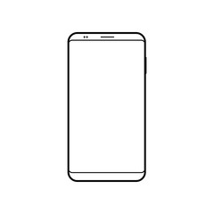 Empty smartphone icon. Cell phone symbol. Mobile gadget, PDA template
