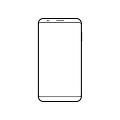 Empty smartphone icon. Cell phone symbol. Mobile gadget, PDA template