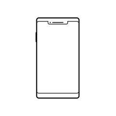 Empty smartphone icon. Cell phone symbol. Mobile gadget, PDA template