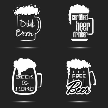 Set beer logo template design