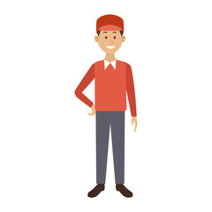 Young man with casual clothes cartoon vector illustration graphic design