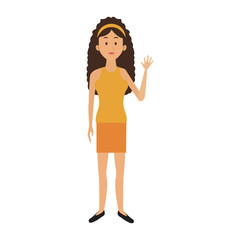 Young woman with casual clothes cartoon vector illustration graphic design