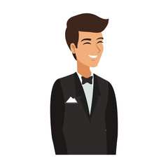 Groom cartoon profile vector illustration graphic design