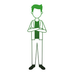 Young man with casual clothes cartoon vector illustration graphic design