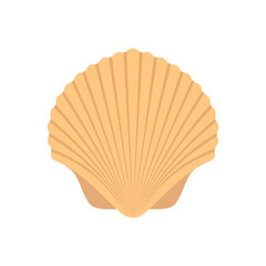 Sea shell, flat design. Vector.
