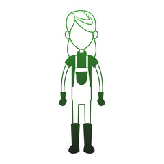 Woman farmer with overrall vector illustration graphic design