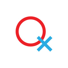 Obraz premium QX logo, OX logo letter design