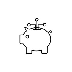 scheme and money pig icon. Element of sturt up icon for mobile concept and web apps. Thin line scheme and money pig icon can be used for web and mobile