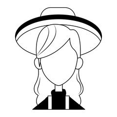Woman farmer profile cartoon vector illustration graphic design