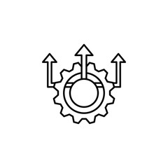 outputs from gears icon. Element of sturt up icon for mobile concept and web apps. Thin line outputs from gears icon can be used for web and mobile