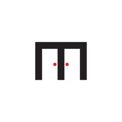 M logo letter with door 
