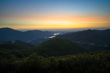 Colorful Sunset Hues Over San Joaquin Valley on Highway 120 - The Road To Yosemite