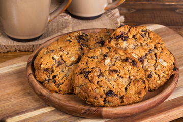 Plate of Oatmeal Pecan Raisin Cookies